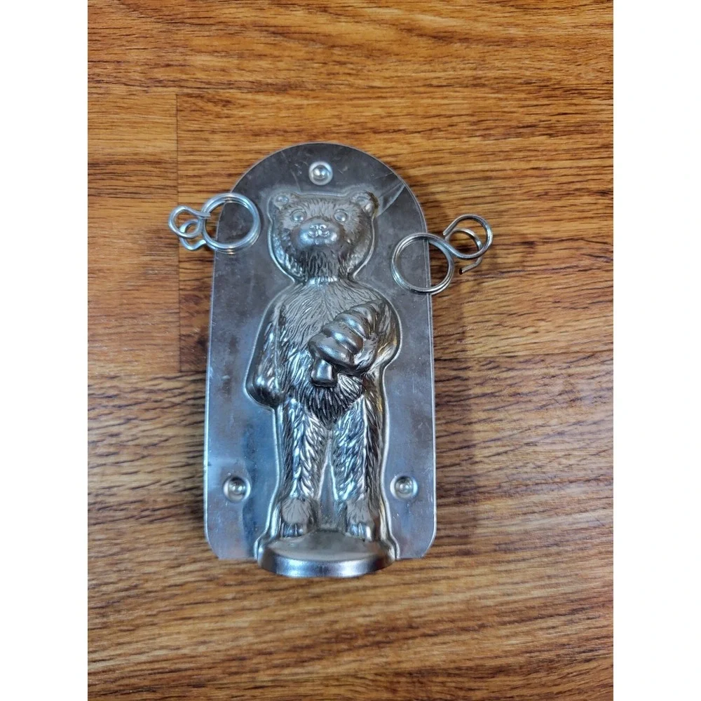 Vintage - Chocolate Candy Mold  Standing Teddy Bear Metal‎